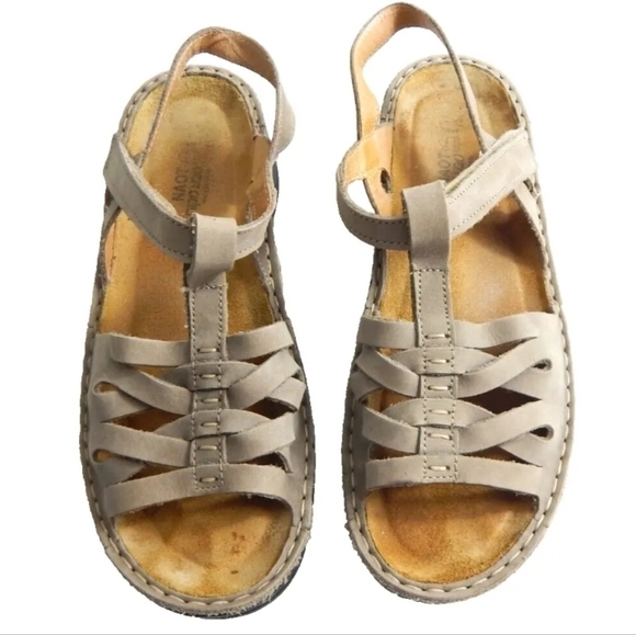 Naot Beige Cross Strap Sandals - Picture 1 of 4